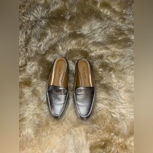 Talbots silver leather mules, brand new size 6 1/2 m